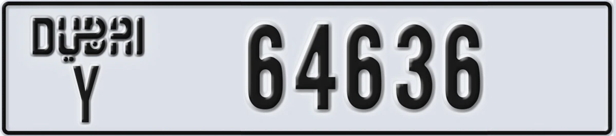 UAE License Plate Dubai Y 64636