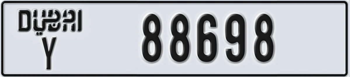 UAE License Plate Dubai Y 88698