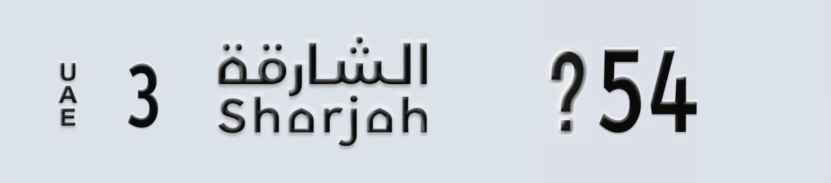 UAE License Plate Sharjah 3 X54